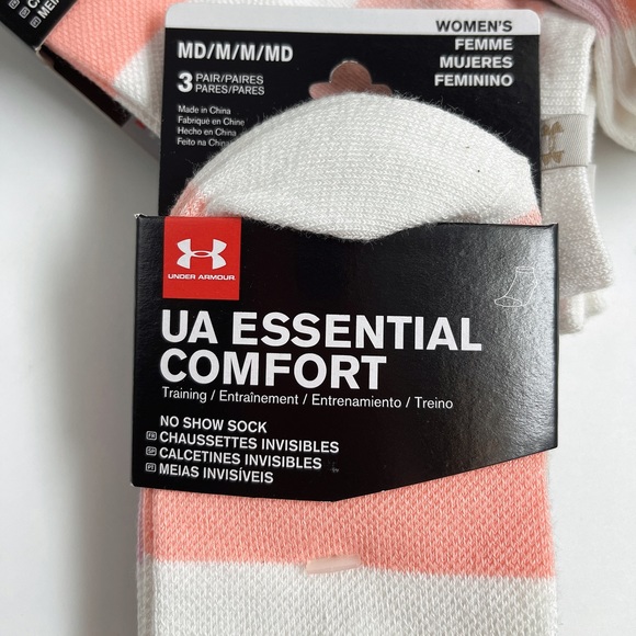 NWT UNDER ARMOUR 3 Pairs UA Essential Comfort Training No Show Socks 7-10.5 - Picture 9 of 9